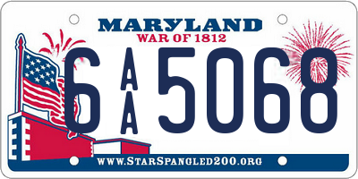 MD license plate 6AA5068