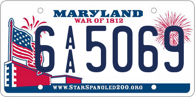 MD license plate 6AA5069