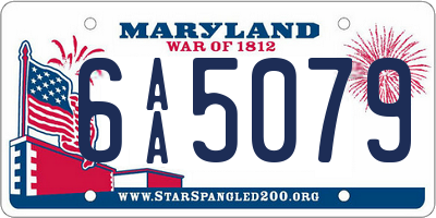 MD license plate 6AA5079