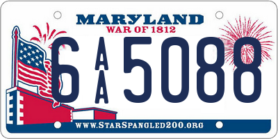 MD license plate 6AA5088