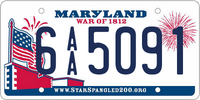 MD license plate 6AA5091