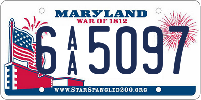 MD license plate 6AA5097