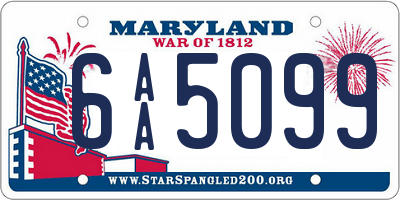 MD license plate 6AA5099