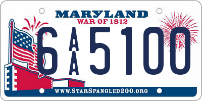 MD license plate 6AA5100