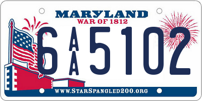 MD license plate 6AA5102