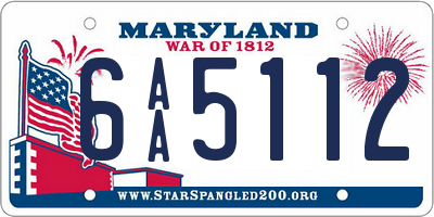 MD license plate 6AA5112