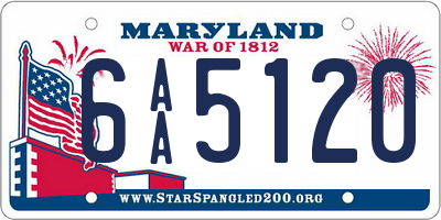 MD license plate 6AA5120