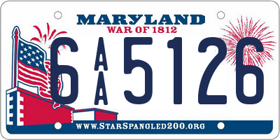 MD license plate 6AA5126