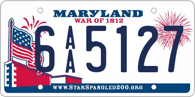 MD license plate 6AA5127