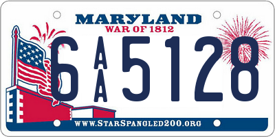 MD license plate 6AA5128