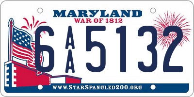 MD license plate 6AA5132