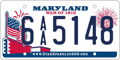 MD license plate 6AA5148