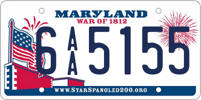 MD license plate 6AA5155