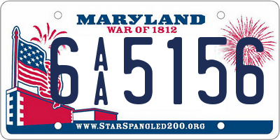 MD license plate 6AA5156