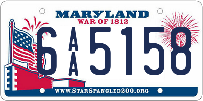 MD license plate 6AA5158