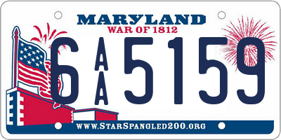 MD license plate 6AA5159