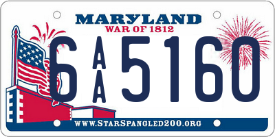 MD license plate 6AA5160