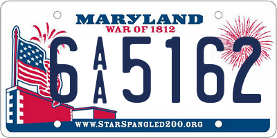 MD license plate 6AA5162