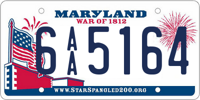 MD license plate 6AA5164