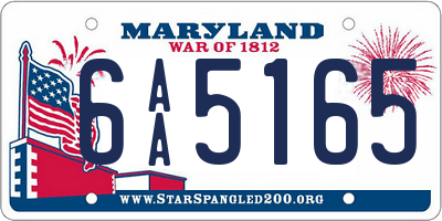MD license plate 6AA5165