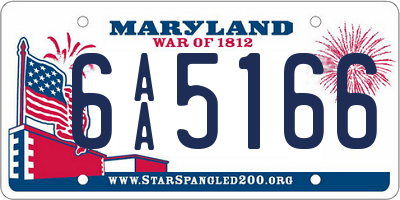 MD license plate 6AA5166