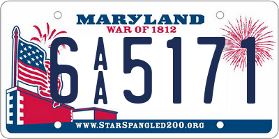 MD license plate 6AA5171