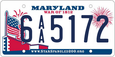 MD license plate 6AA5172