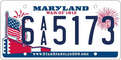 MD license plate 6AA5173