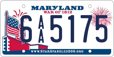 MD license plate 6AA5175