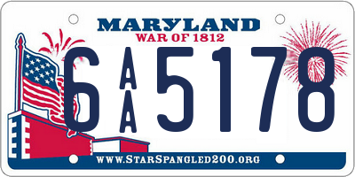 MD license plate 6AA5178