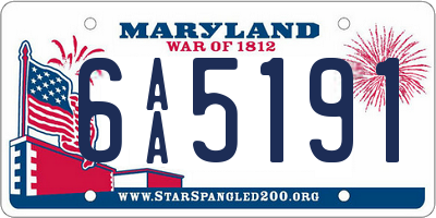 MD license plate 6AA5191