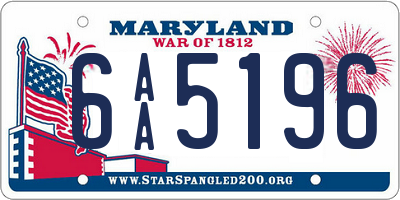 MD license plate 6AA5196