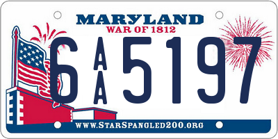 MD license plate 6AA5197