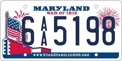 MD license plate 6AA5198