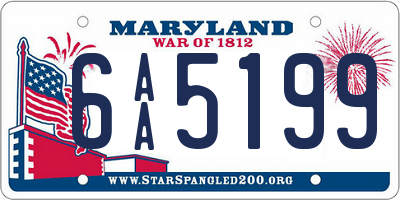 MD license plate 6AA5199