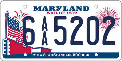 MD license plate 6AA5202