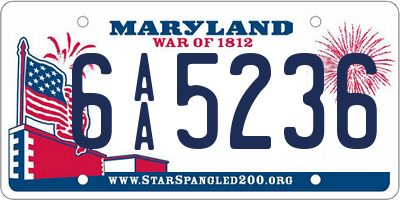 MD license plate 6AA5236