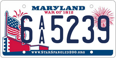 MD license plate 6AA5239