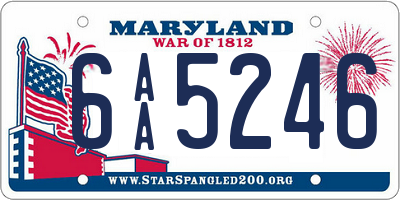 MD license plate 6AA5246