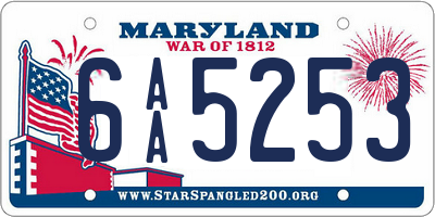 MD license plate 6AA5253