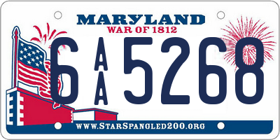 MD license plate 6AA5268