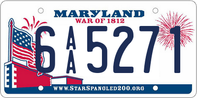 MD license plate 6AA5271