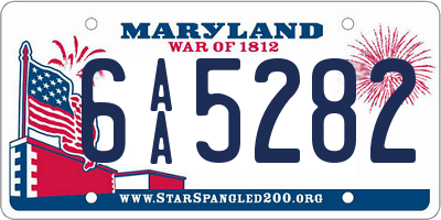 MD license plate 6AA5282