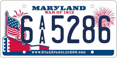 MD license plate 6AA5286