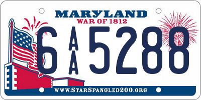 MD license plate 6AA5288