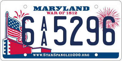 MD license plate 6AA5296