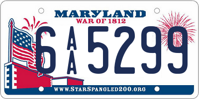 MD license plate 6AA5299