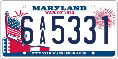 MD license plate 6AA5331