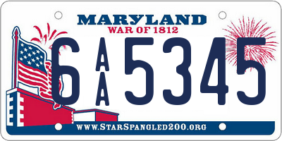 MD license plate 6AA5345