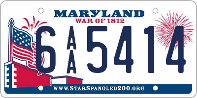 MD license plate 6AA5414